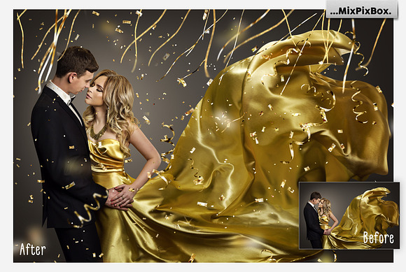 Golden Confetti Photo Overlays in Add-Ons - product preview 4