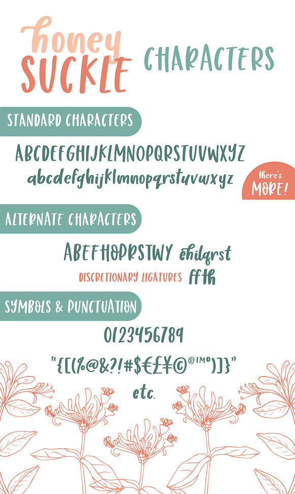 Honey Suckle & Modern Florals Bundle in Sans-Serif Fonts - product preview 6