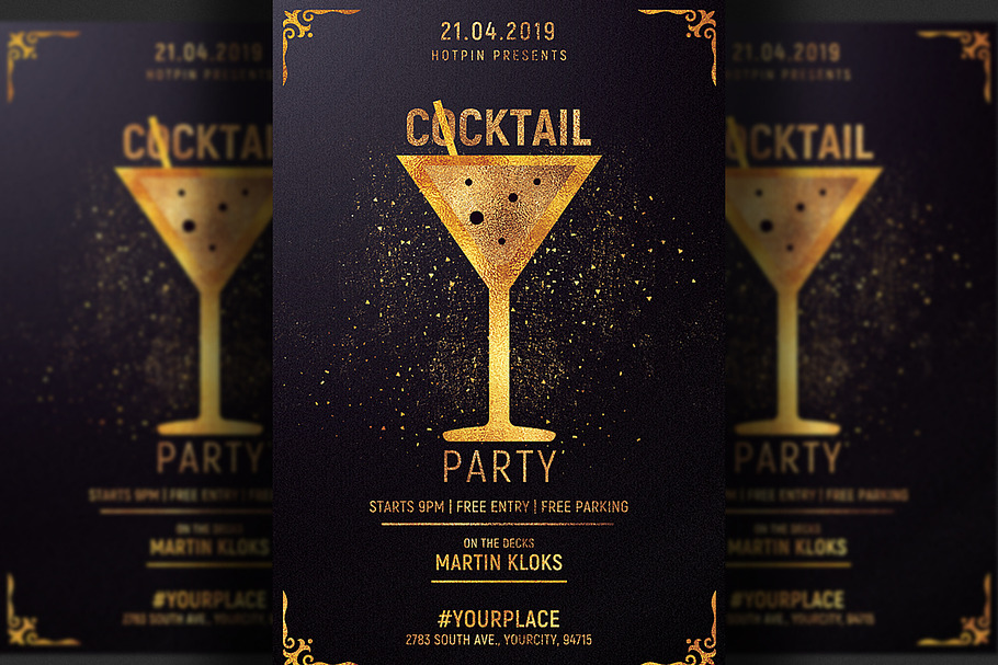 Cocktail Party Flyer Invitation in Flyer Templates - product preview 8