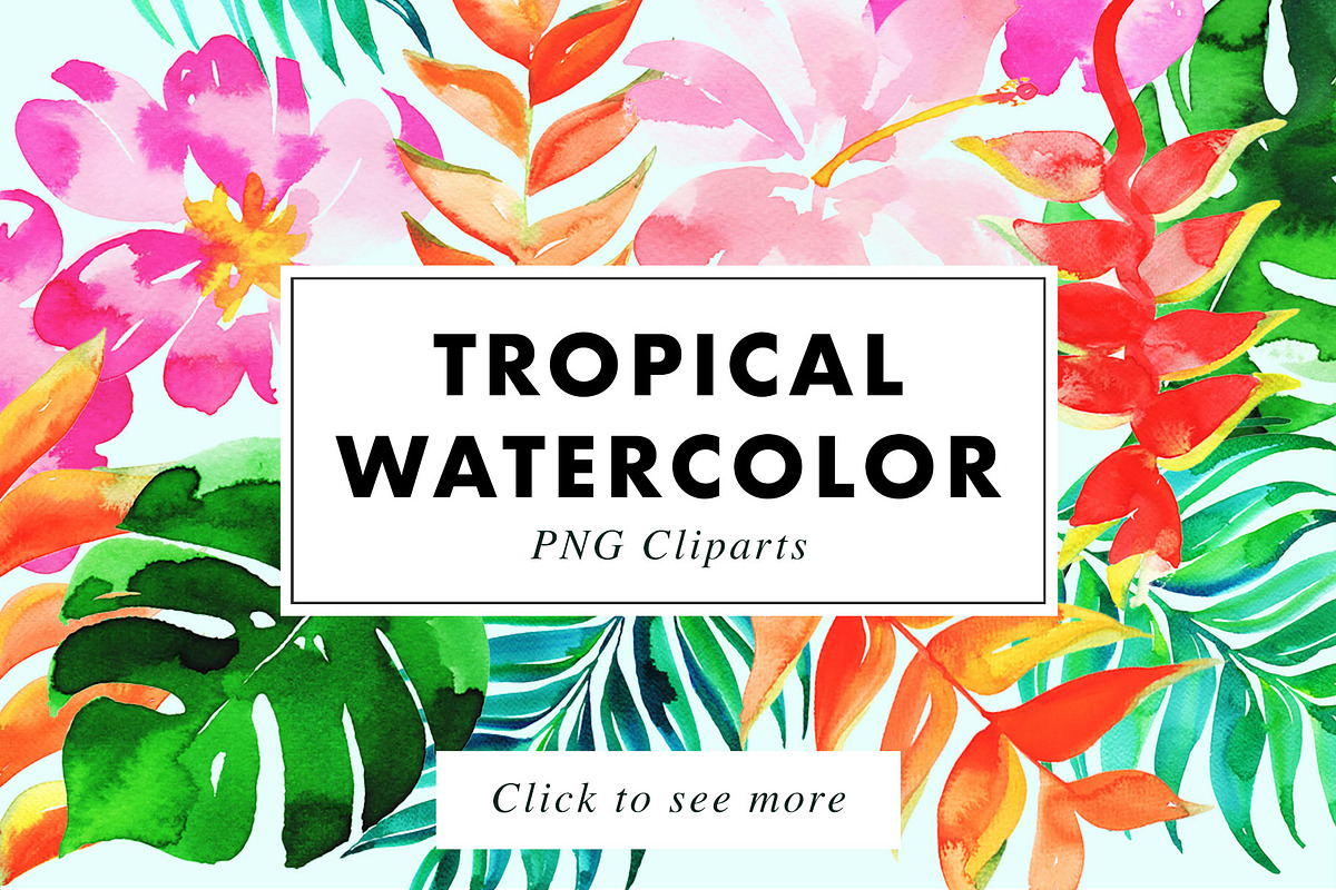 22 Tropical Watercolor Illustrations in Illustrations - product preview 8