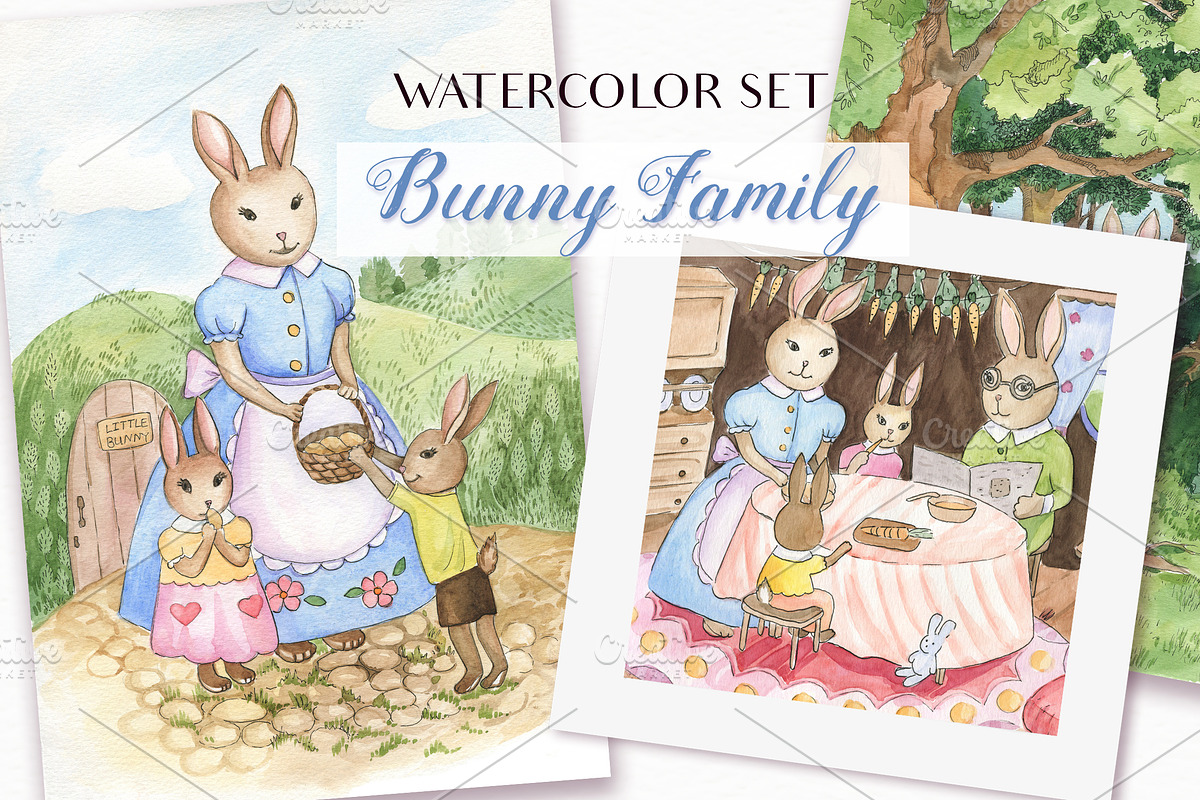 Happy Easter - Watercolor Set in Illustrations - product preview 8