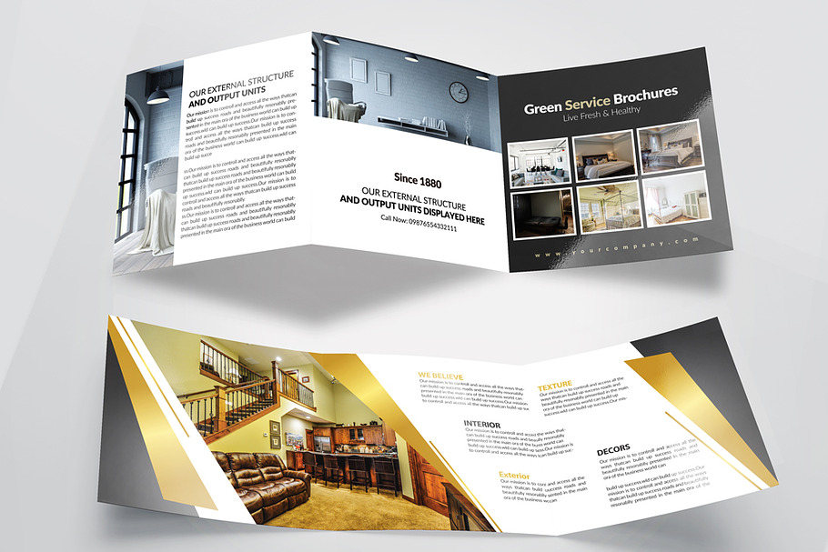 Real Estate Square Tri Fold Brochure in Brochure Templates - product preview 8