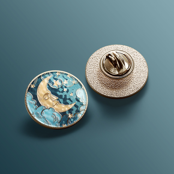 Round Enamel Pin Mockups Set in Product Mockups - product preview 3