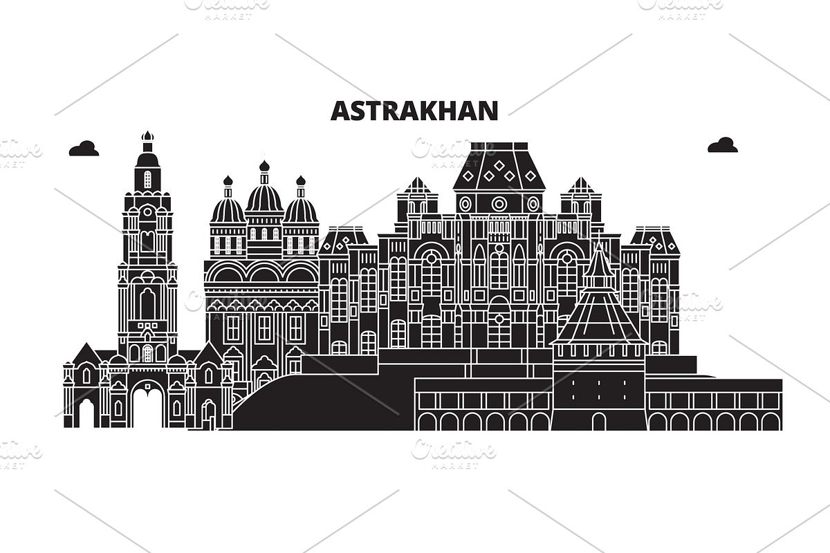 Russia, Astrakhan. City skyline in Illustrations - product preview 8