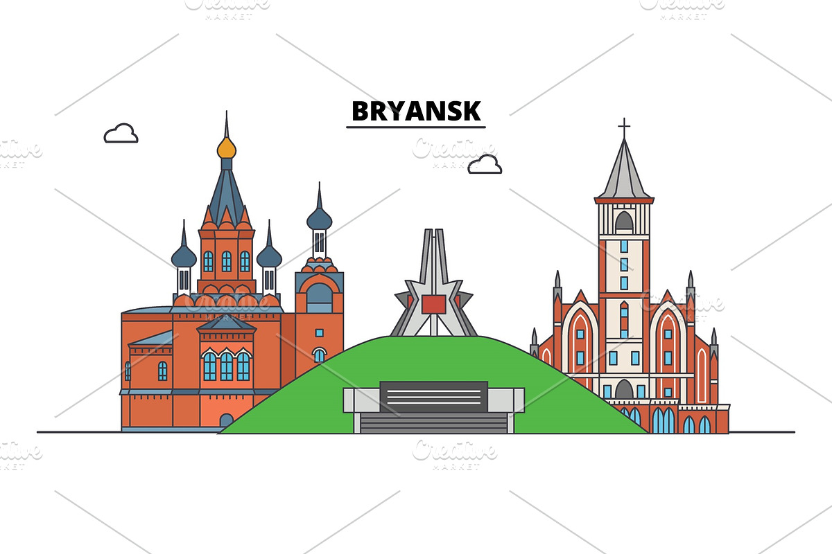 Russia, Bryansk. City skyline in Illustrations - product preview 8