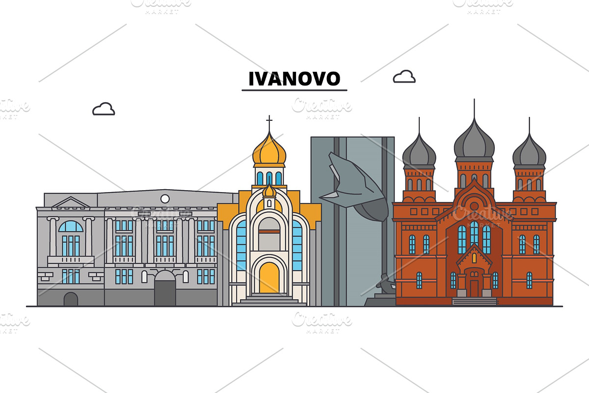 Russia, Ivanovo. City skyline in Illustrations - product preview 8
