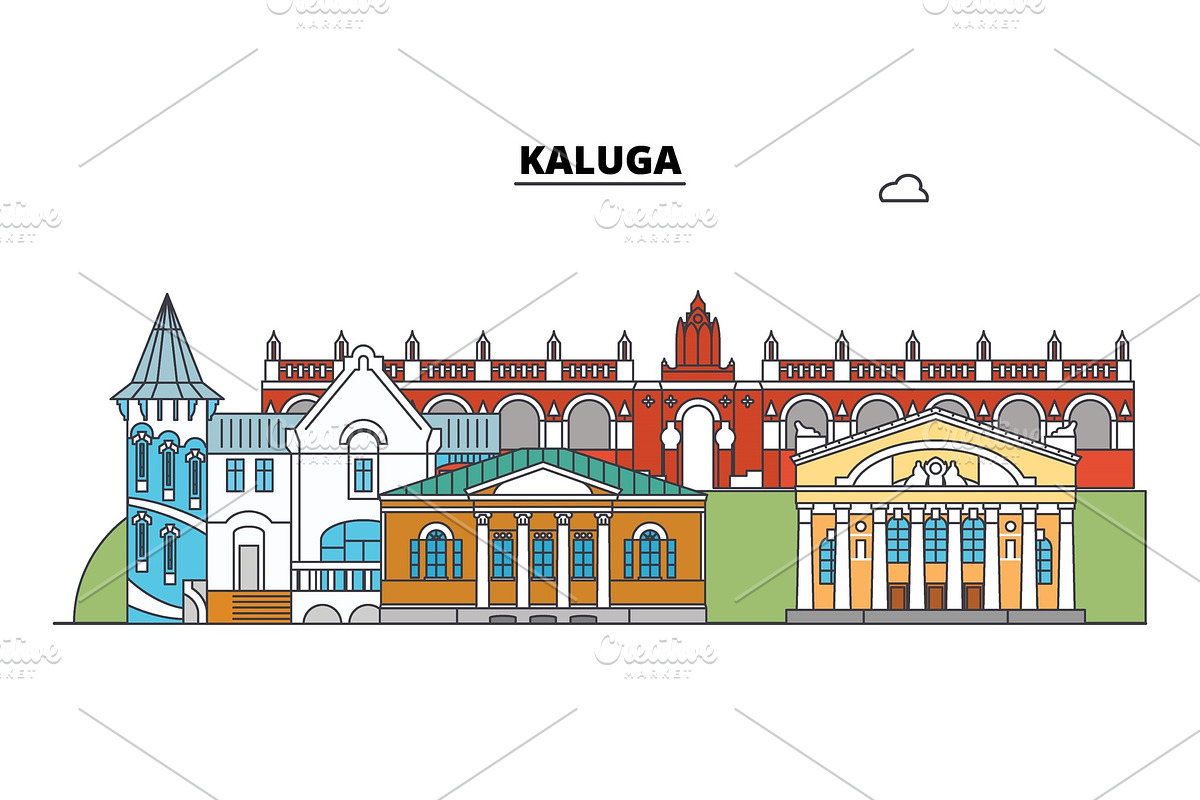 Russia, Kaluga. City skyline in Illustrations - product preview 8