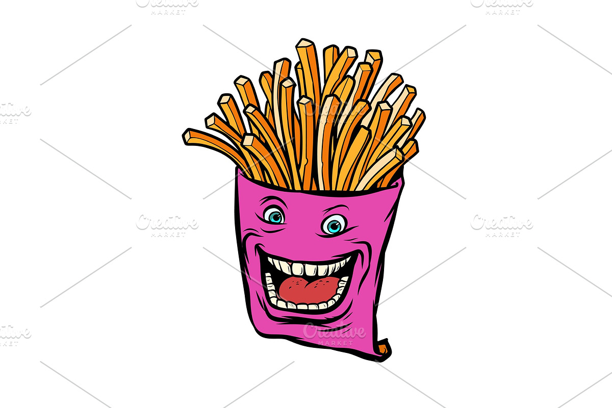 French fries character in Illustrations - product preview 8