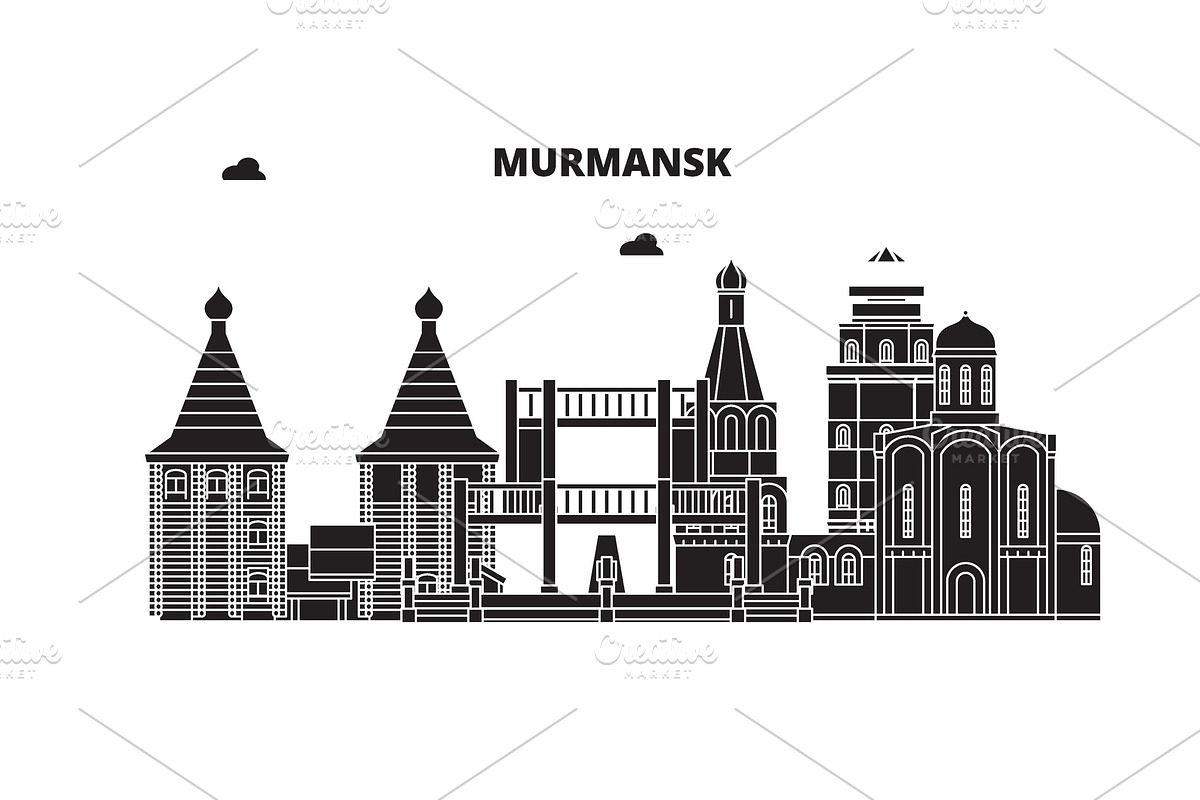 Russia, Murmansk. City skyline in Illustrations - product preview 8