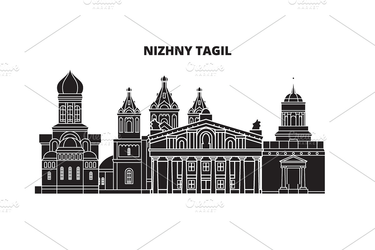 Russia, Nizhny Tagil. City skyline in Illustrations - product preview 8