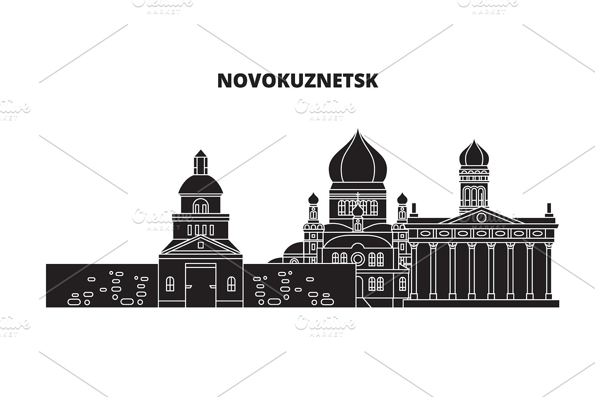 Russia, Novokuznetsk. City skyline in Illustrations - product preview 8
