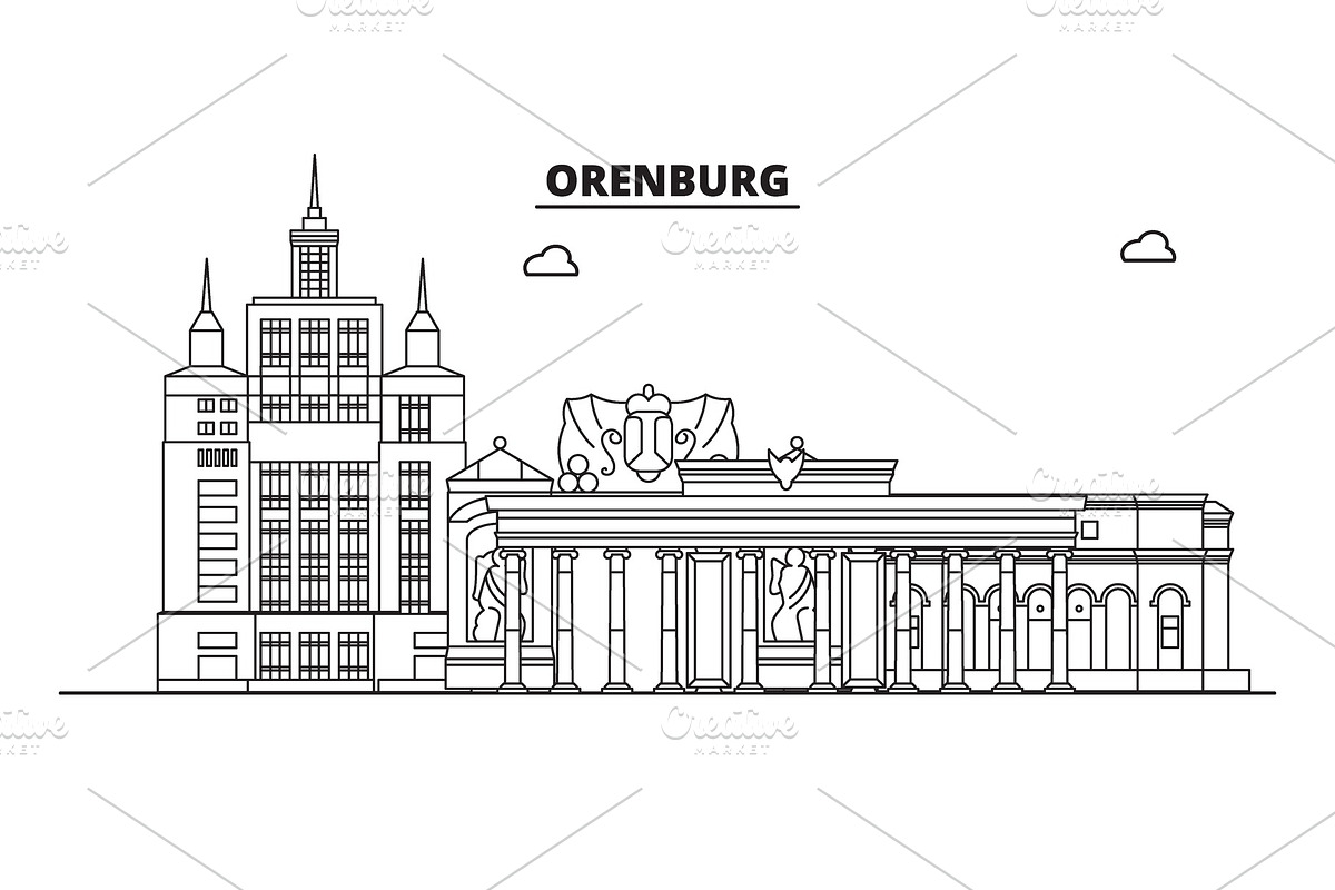 Russia, Orenburg. City skyline in Illustrations - product preview 8