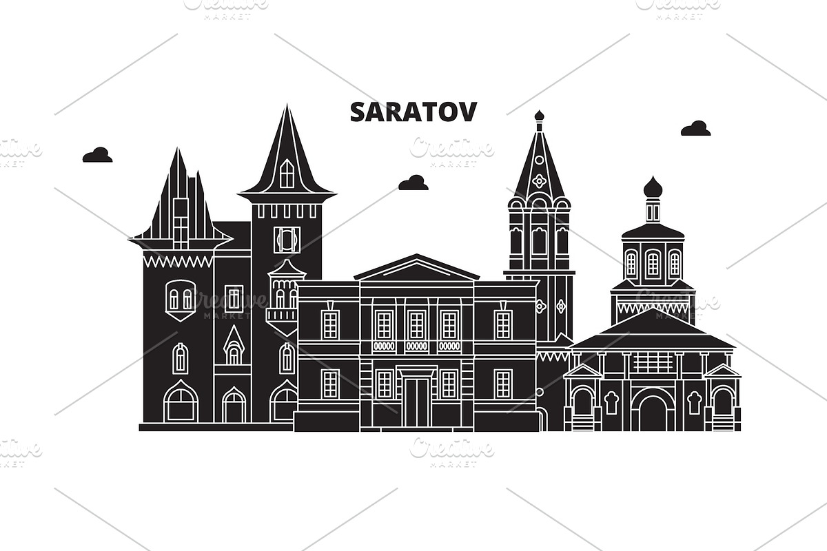Russia, Saratov. City skyline in Illustrations - product preview 8