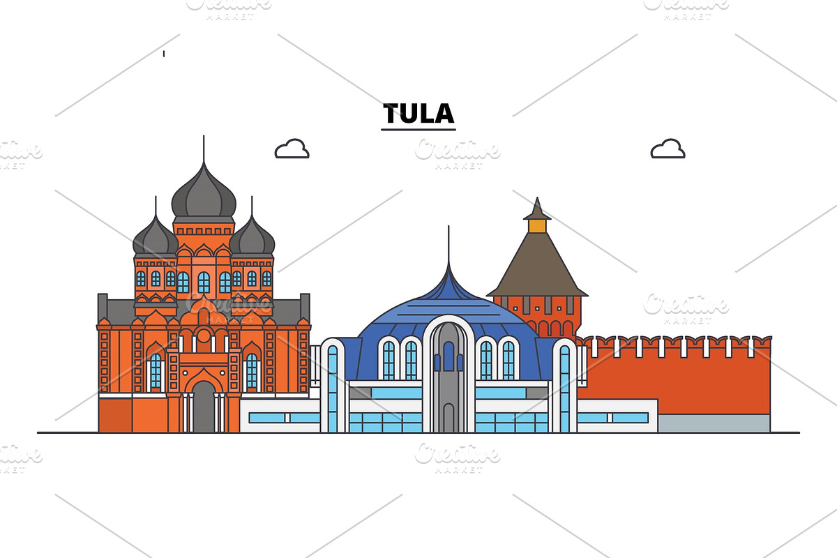 Russia, Tula. City skyline in Illustrations - product preview 8