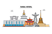 Russia, Tuva, Kyzyl. City skyline