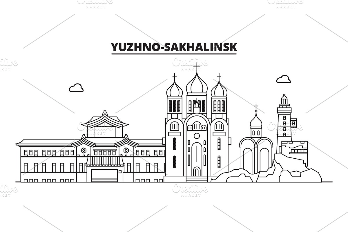 Russia, Yuzhno-Sakhalinsk. City in Illustrations - product preview 8
