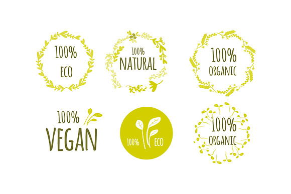 Eco labels set in Illustrations - product preview 1