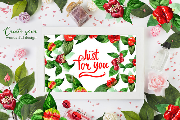  Psychotria elata Watercolor png in Illustrations - product preview 1