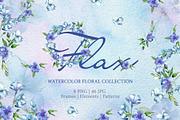 Flax Blue Watercolor png 