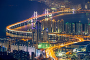 Busan cityscape Gwangan Bridge at