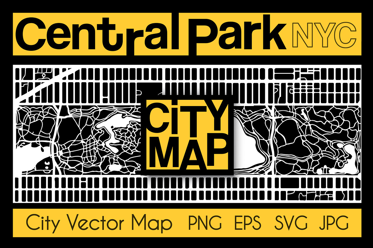 City Map of New York Central Park in Patterns - product preview 8