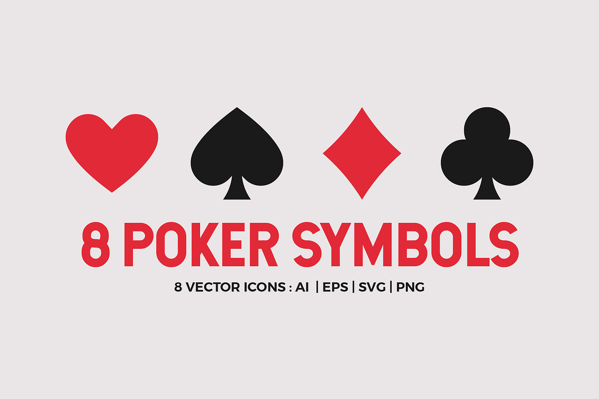 8 Playing Card Poker Symbols Set in Heart Icons - product preview 8