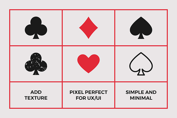 8 Playing Card Poker Symbols Set in Heart Icons - product preview 2