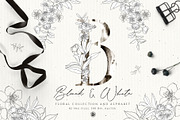 Black & White Floral Alphabet