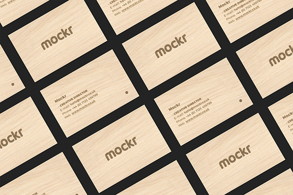 Wooden Business Card Mockup PSD