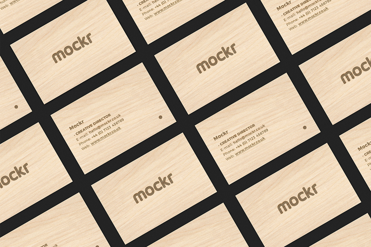 Wooden Business Card Mockup PSD in Print Mockups - product preview 8