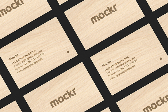 Wooden Business Card Mockup PSD in Print Mockups - product preview 1