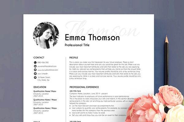 resume template with photo