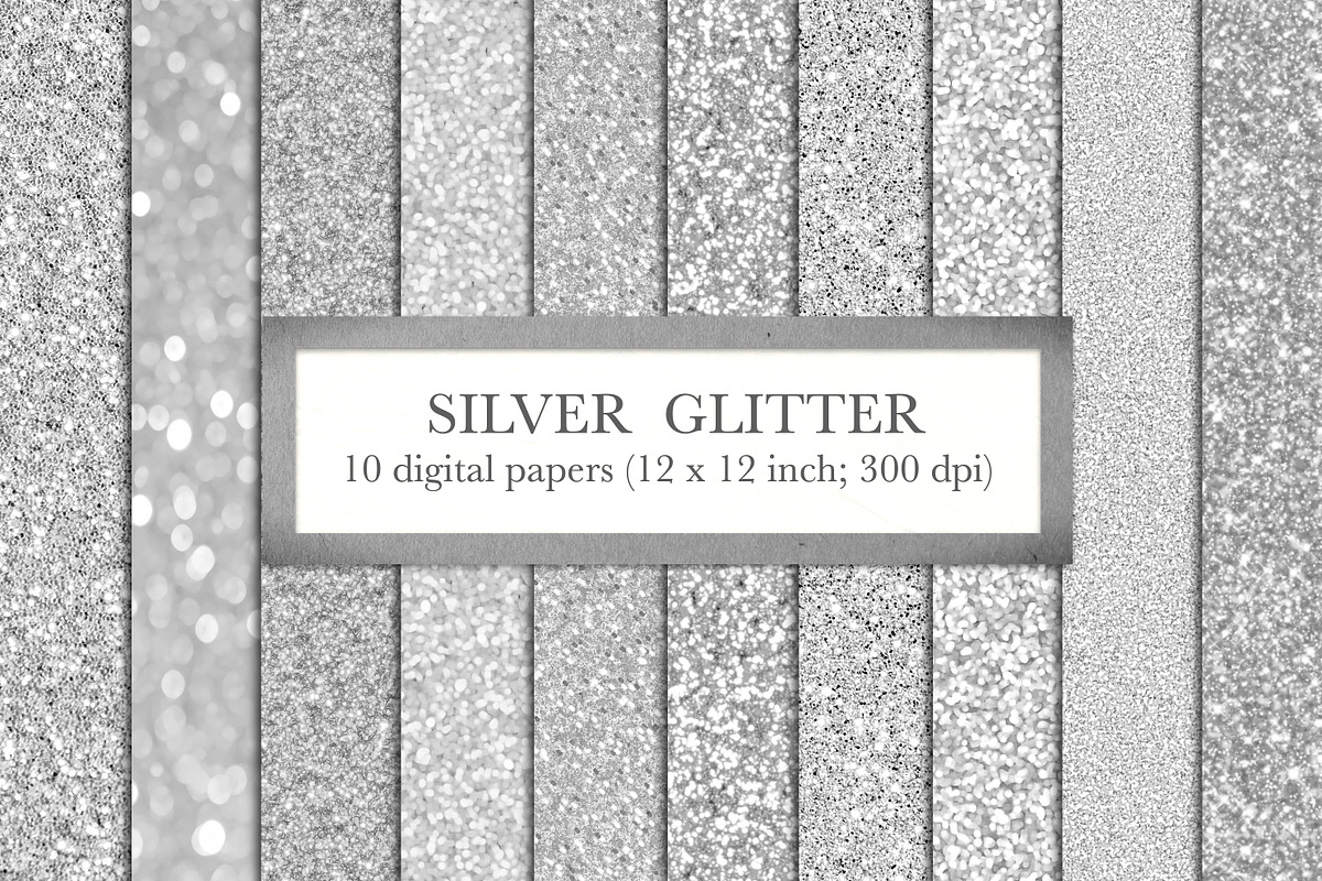 Silver glitter backgrounds in Textures - product preview 8