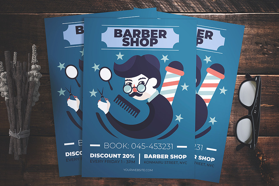 Barber Shop Flyer in Flyer Templates - product preview 8