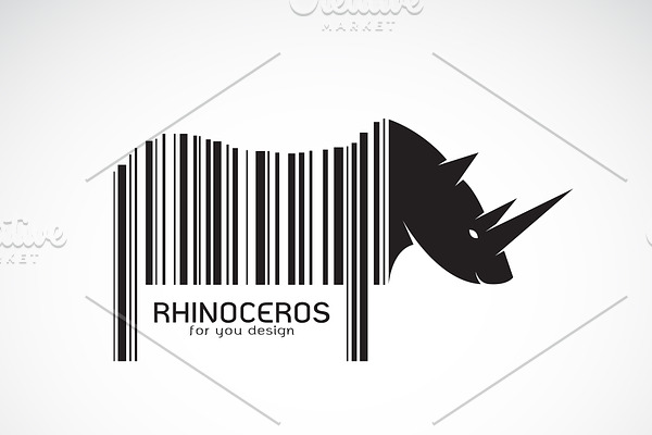 Vector of rhinoceros. Rhino design.