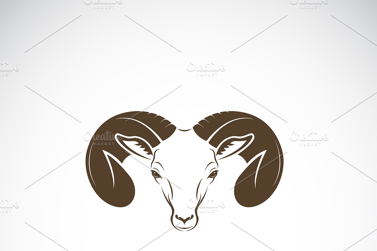 Vector of ram head or mountain sheep in Icons - product preview 8