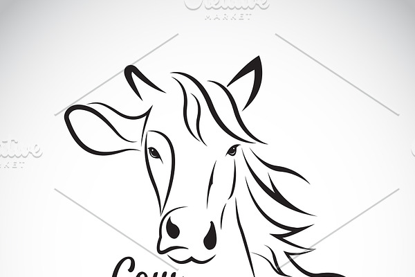 Vector of cow head and horse head.