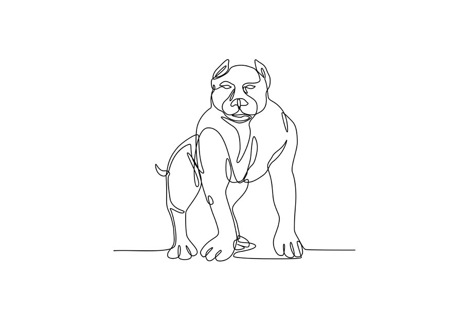 American Bully Continuous Line