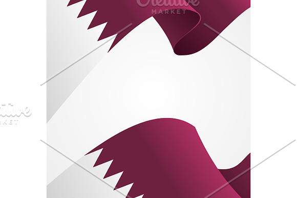Qatar Flag Banner Background in Illustrations - product preview 1