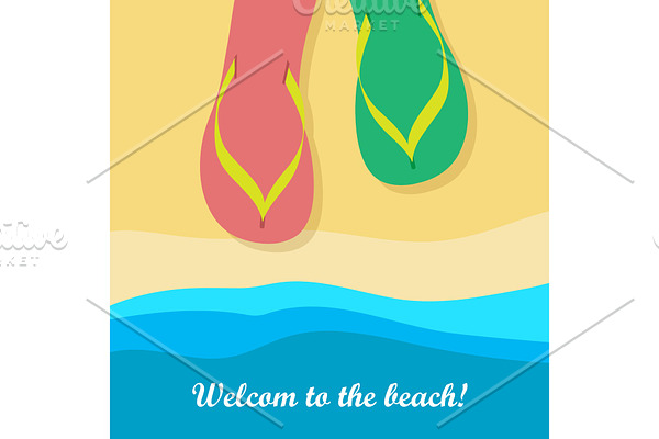 Welcome to Beach. Pair of Colorful