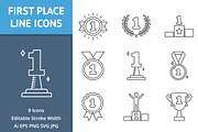 First Place Line Icons