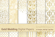 Gold Wedding Digital Papers