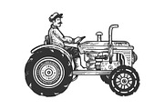 Agricultural tractor engraving