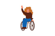 Disabled Young Woman in Wheelchair