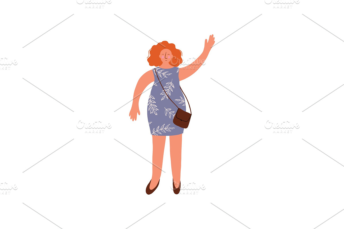 Young Woman With Red Hair Wearing in Illustrations - product preview 8