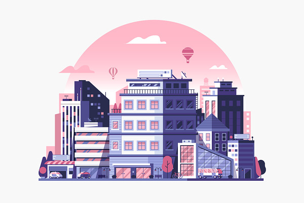Modern City Metropolis Illustrations