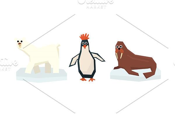 Collection of cute geometric Arctic