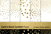 Gold & Black Confetti: Png+Jpg