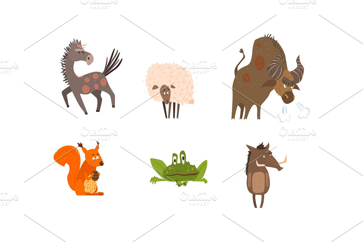 Collection of funny farm and forest in Illustrations - product preview 8