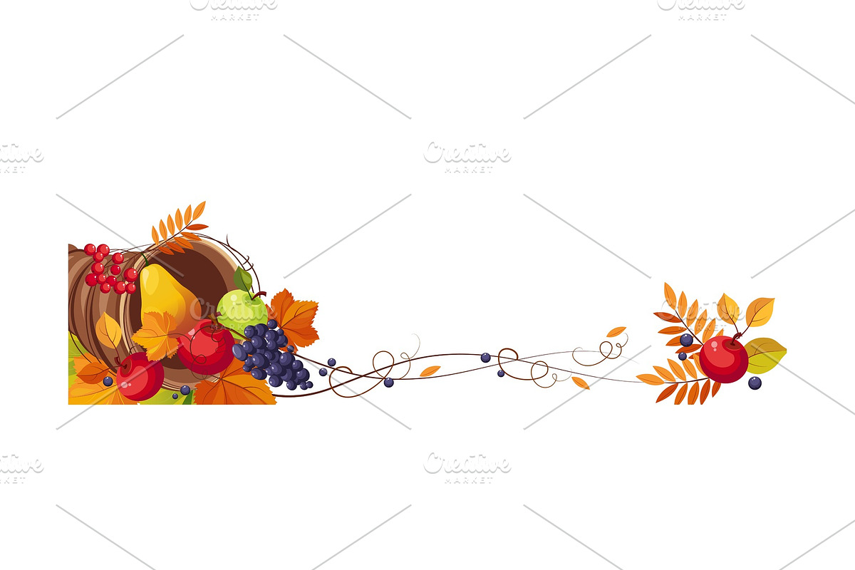 Thanksgiving banner with cornucopia in Textures - product preview 8